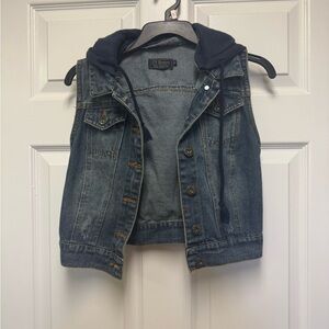 Ciate Blue Denim Vest with Blue Hood